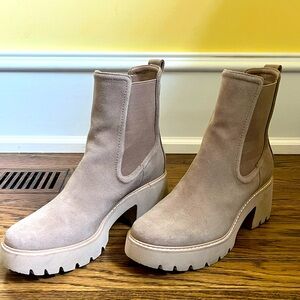 Dolce Vita Hawk H2O Waterproof Chelsea Boots, mushroom suede, size 9M